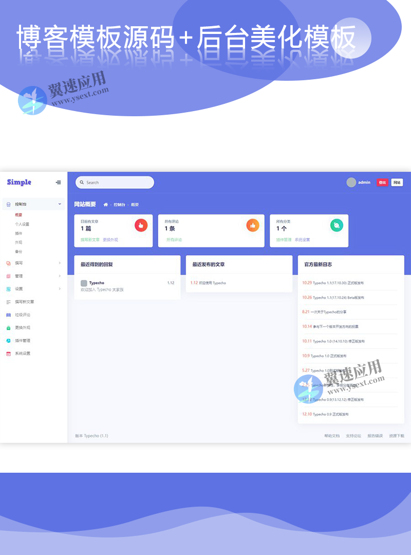 站长亲测Typecho内核博客类响应式模板+美化版后台.png 站长亲测Typecho内核博客类响应式模板+美化版后台.png
