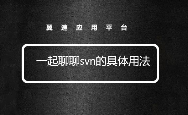一起聊聊svn的具体用法