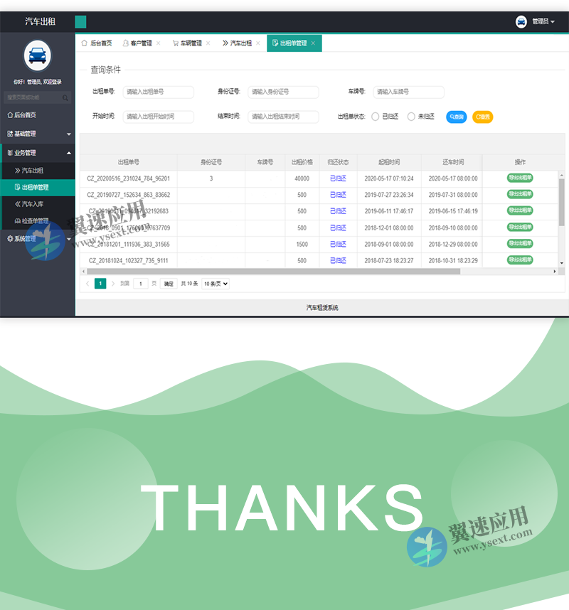 JAVA汽车租赁后台管理系统源码