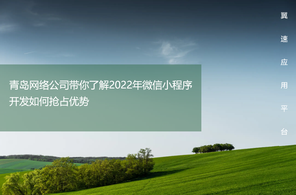 青岛网络公司带你了解2022年微信小程序开发如何抢占优势