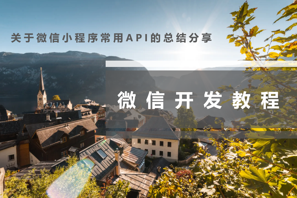 关于微信小程序常用API的总结分享