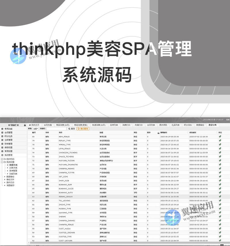 Thinkphp美容SPA管理系统源码