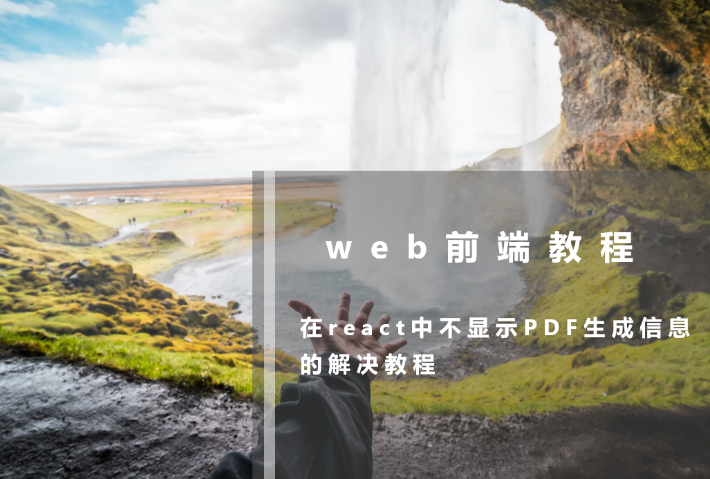 在react中不显示PDF生成信息的解决教程来了