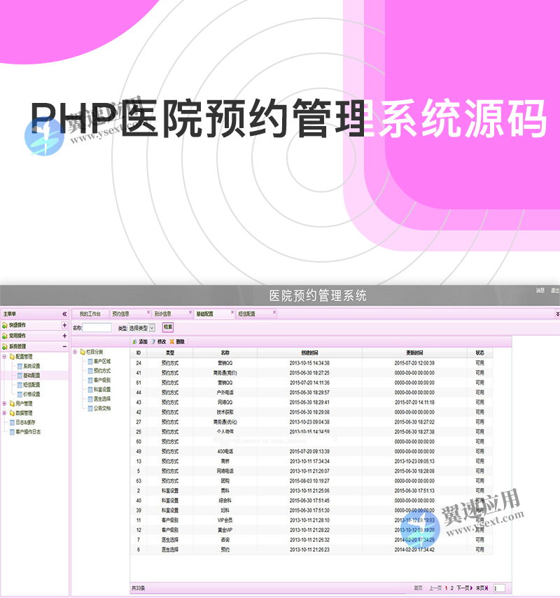 PHP医院预约管理系统源码