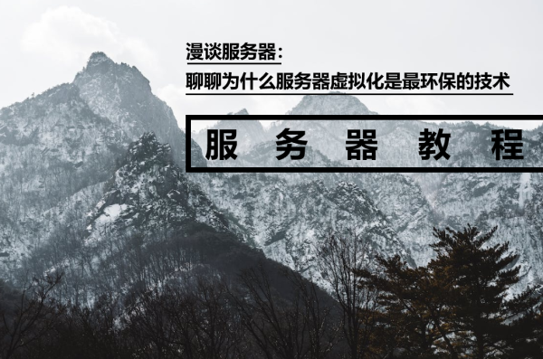 漫谈服务器：聊聊为什么服务器虚拟化是最环保的技术