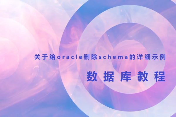 关于给oracle删除schema的详细示例