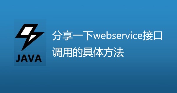 分享一下webservice接口调用的具体方法